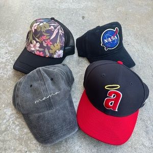Women’s Baseball and trucker Hat Bundle (4 hats total)